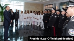 Prezident İ.Əliyev MTN hospitalının açılışında. 2012